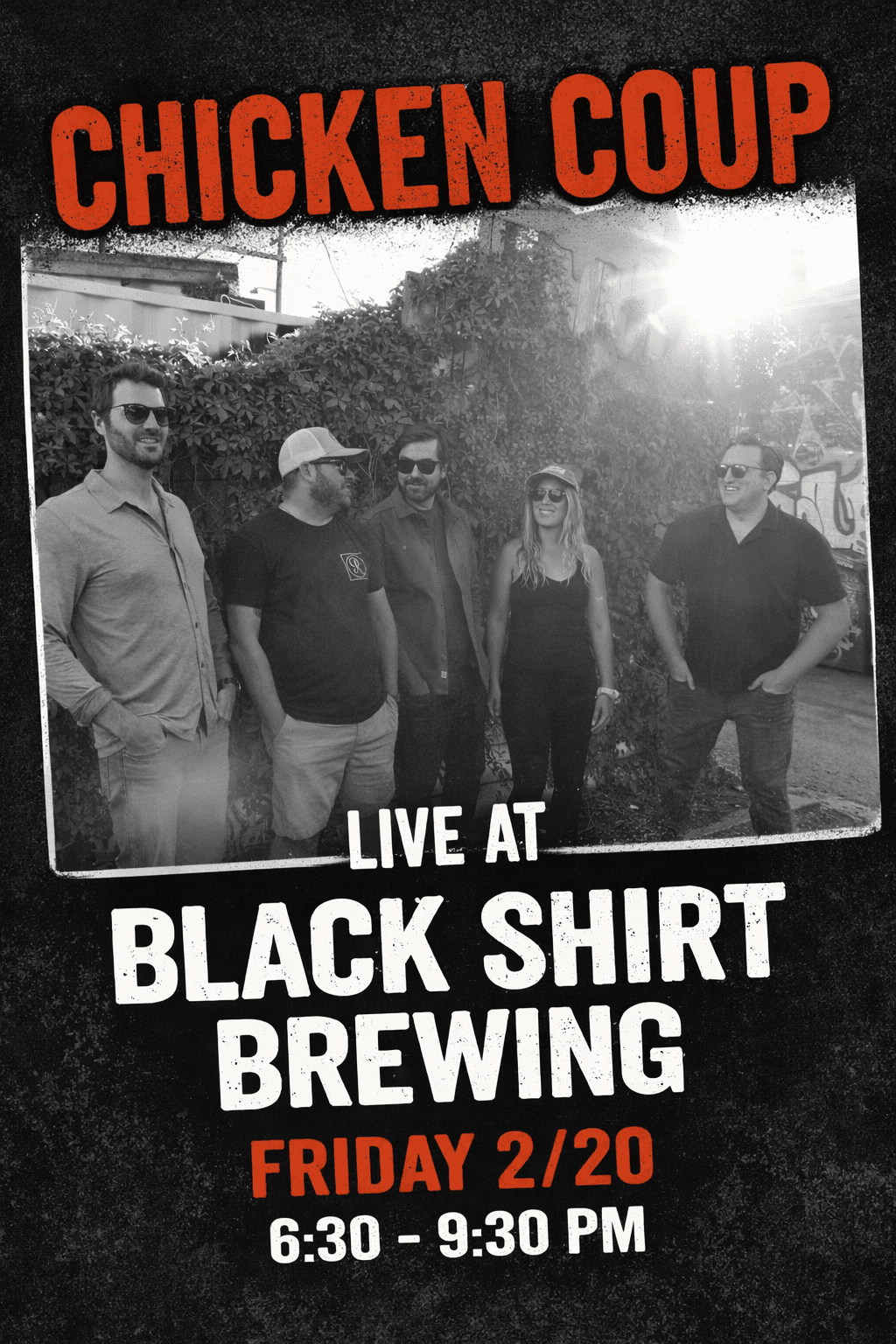 Chicken Coup live at Black Shirt Brewing - Friday 2/20 6:30-9:30 PM